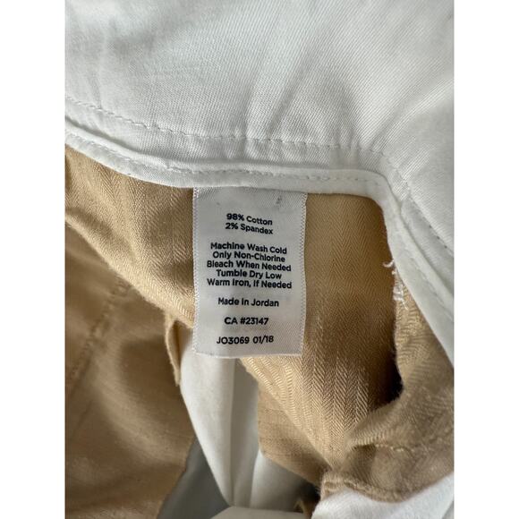 Talbots Size 16 Perfect Skimmer Stretch Cropped Pants White Straight Leg Button - Picture 11 of 12